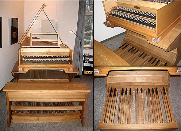 Das zweimanualige Cembalo nach Benoist Stehlin, Paris 1760, mit angehängtem Orgelpedal