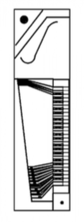 Drawing, Römer 1774, clavichord fretted, Kunsthistorisches Museum Wien, folded