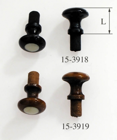 Holzknöpfe schwarz mit weisser Horneinlage