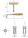 Stimmschlüssel mit Holzgriff für Flachkopfwirbel
