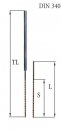 Spiral drill for hitch-pin, long, Din 340, type deep-hole-profile, tin-coat